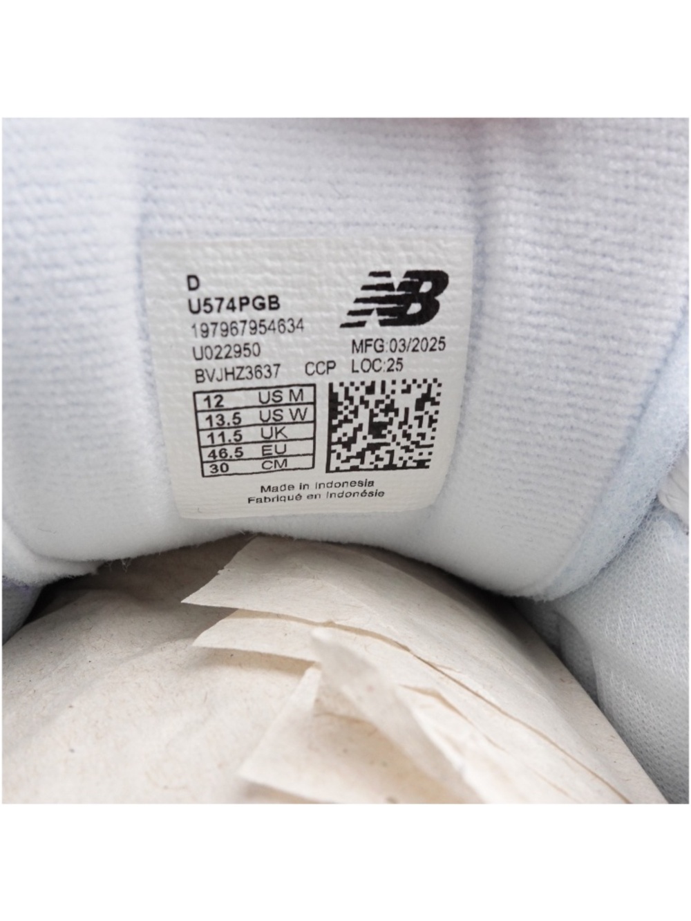 NEW Men's New Balance 574 Sneakers U574PGB Pearl Grey/NB White - Picture 8 of 12